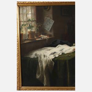 Hermann Lindenschmit, Nähendes Mädchen am Fenster