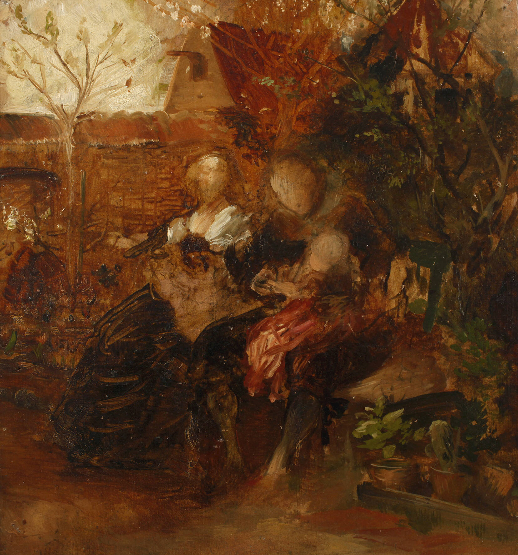 Ludwig von Löfftz, "Sitzendes Paar mit Kind"