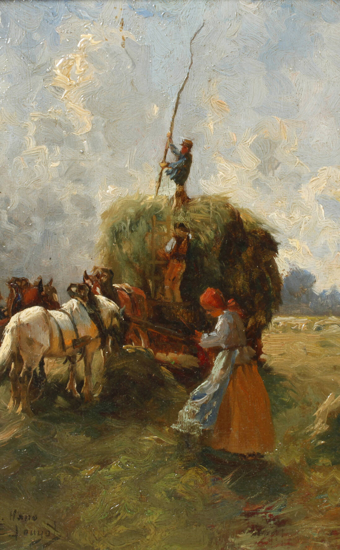 Edmond Louyot, Bei der Heuernte