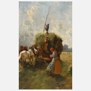 Edmond Louyot, Bei der Heuernte