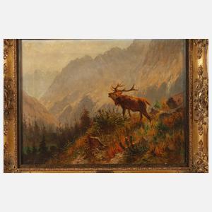 Robert Schietzold, Hirsch im Gebirge