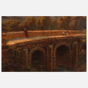 Rauchender Vulkan in mediterraner Landschaft