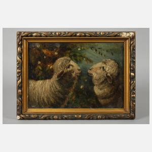 Arpad Balint, Paar Schafe im Gebüsch