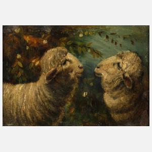 Arpad Balint, Paar Schafe im Gebüsch