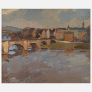 Felix Bibus, attr., Stadt am Fluss