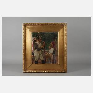 Wojciech Kossak, attr., Husar und Mädchen