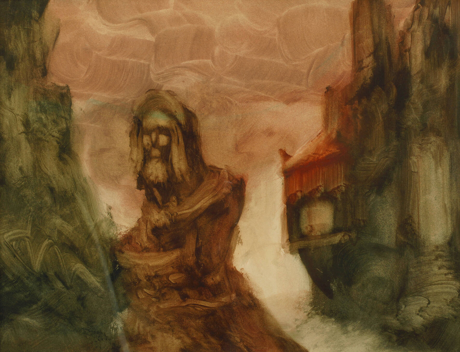 Prof. Heinrich Nüsslein, Landschaft mit Figur