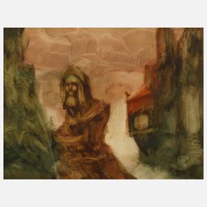 Prof. Heinrich Nüsslein, Landschaft mit Figur