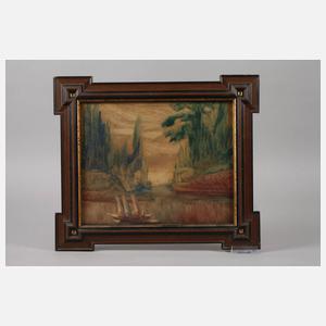 Prof. Heinrich Nüsslein, Landschaft mit Segelboot