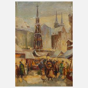 C. Weber, Der Schöne Brunnen mit Christkindlmarkt
