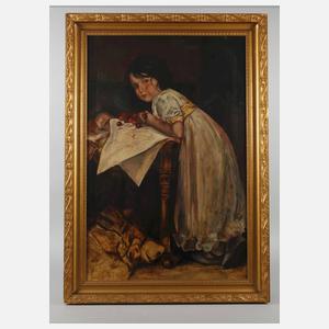 Rudolf Wünsch, attr., Mädchen mit Kirschen