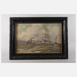 Einlaufender Segler im Hamburger Hafen