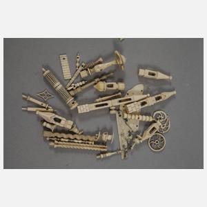 Großes Konvolut Beinschnitzereien