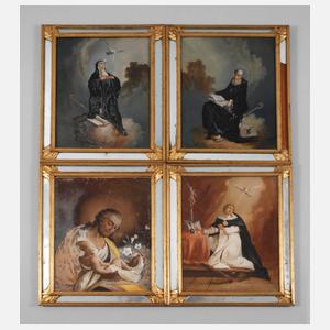 Vier Hinterglasmalereien