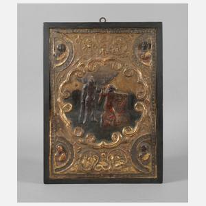 Geschnitzte Reliefplatte