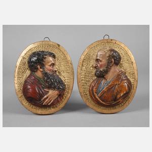 Paar Reliefs Barock