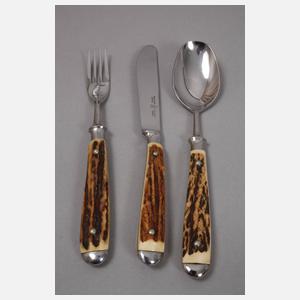 Speisebesteck mit Horngriffen