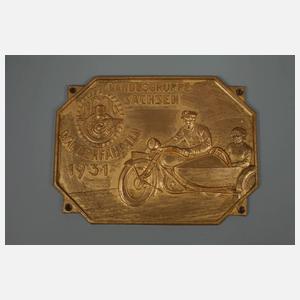 Zwei Automobilplaketten Sachsen