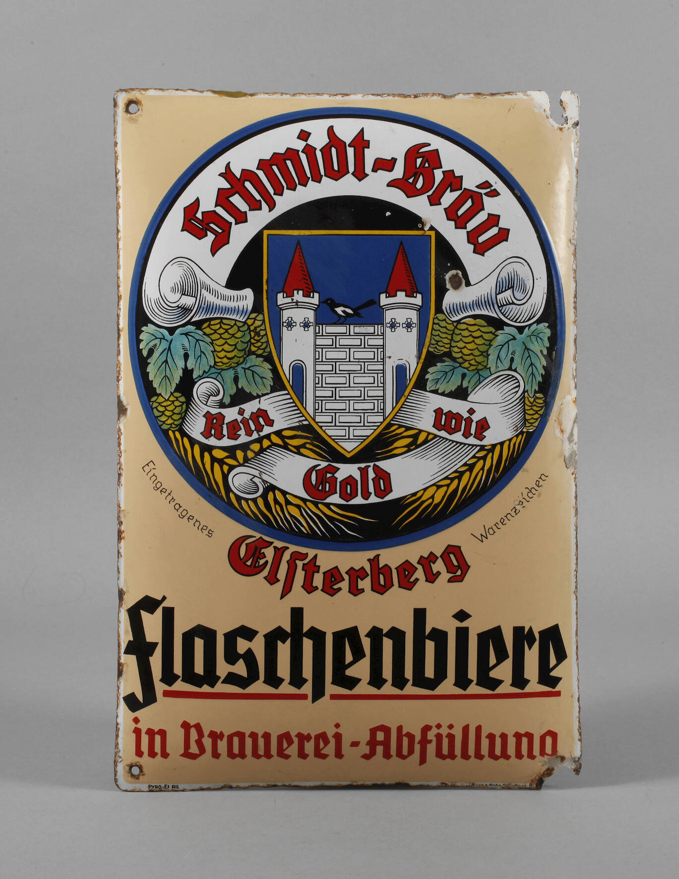Emailleschild Schmidt Bräu