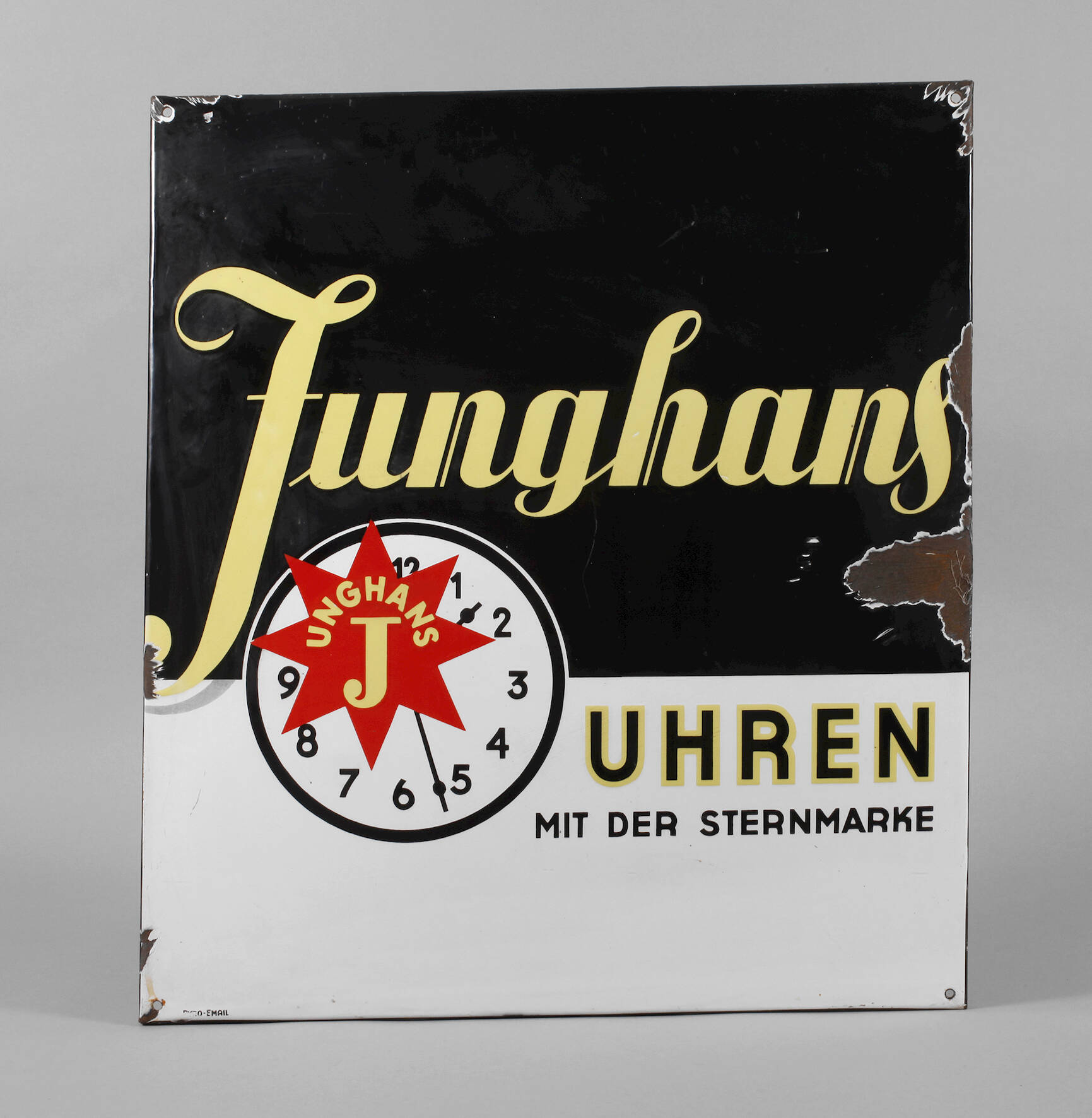 Emailleschild Junghans