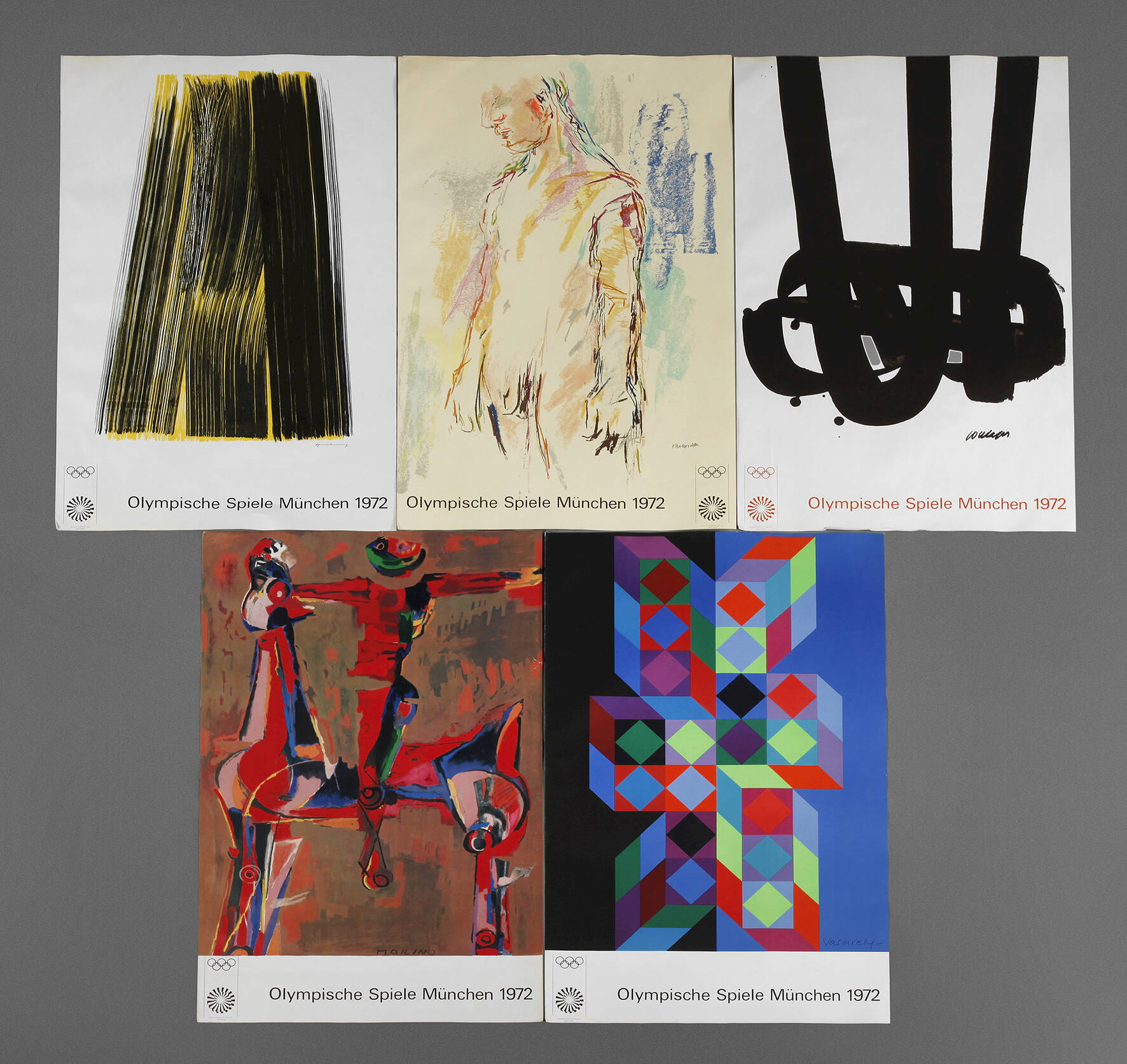 Fünf Plakate Olympische Spiele München 1972