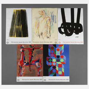 Fünf Plakate Olympische Spiele München 1972