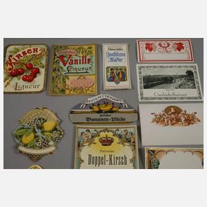 Großes Konvolut Flaschenetiketten