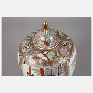 Deckelvase famille rose