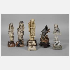 Konvolut Specksteinschnitzereien