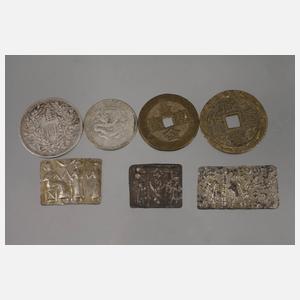 Konvolut historische Zahlungsmittel Asien