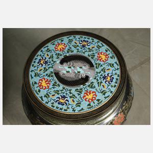 Paar Hocker mit Cloisonné