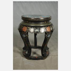 Paar Hocker mit Cloisonné