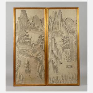 Zwei Tuschpinselzeichnungen