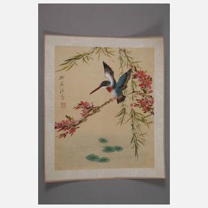 Drei Seidenmalereien