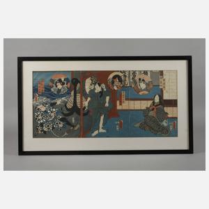 Utagawa Kunisada I., Szene aus dem Kabuki-Theater