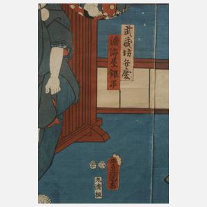 Utagawa Kunisada I., Szene aus dem Kabuki-Theater
