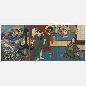 Utagawa Kunisada I., Szene aus dem Kabuki-Theater