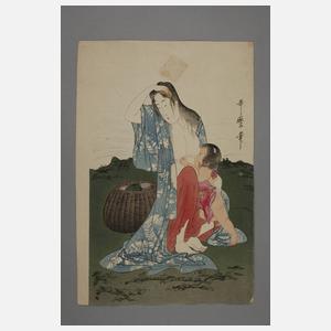 Farbholzschnitt nach Kitagawa Utamaro