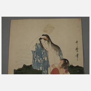 Farbholzschnitt nach Kitagawa Utamaro
