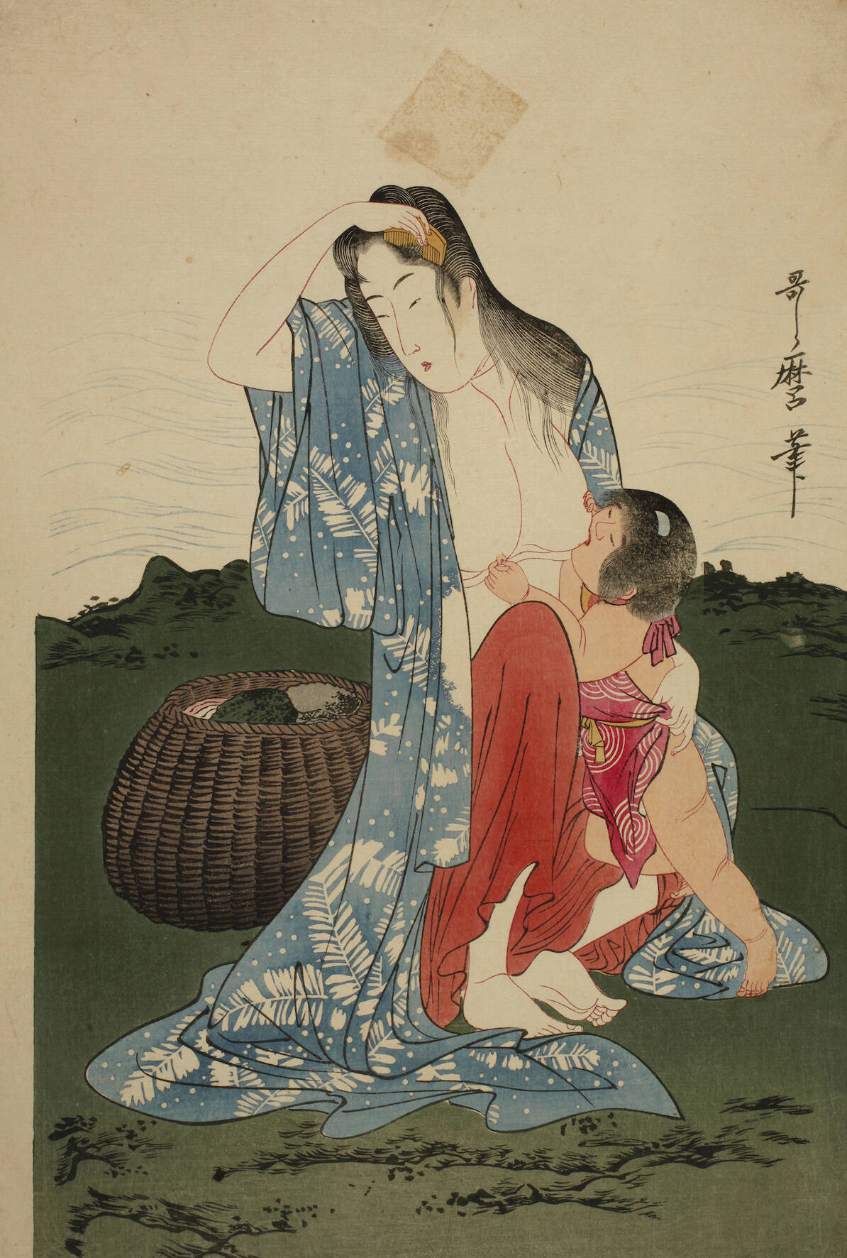 Farbholzschnitt nach Kitagawa Utamaro