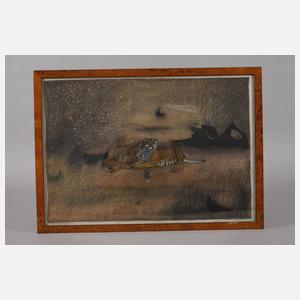 Zwei Seidenmalereien