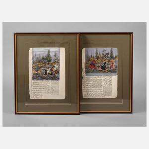 Zwei persische Buchmalereien