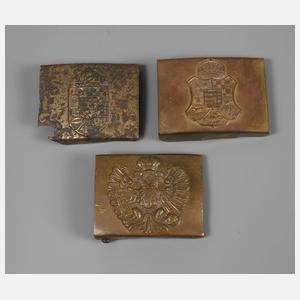 Drei Koppelschlösser Österreich-Ungarn