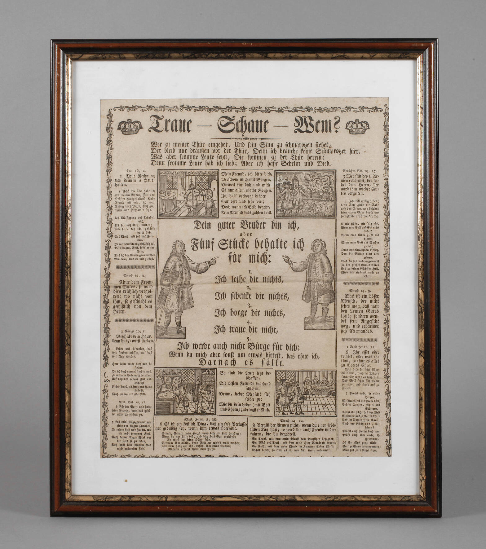 Einblattdruck "Traue-Schaue-Wem"
