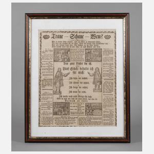 Einblattdruck "Traue-Schaue-Wem"