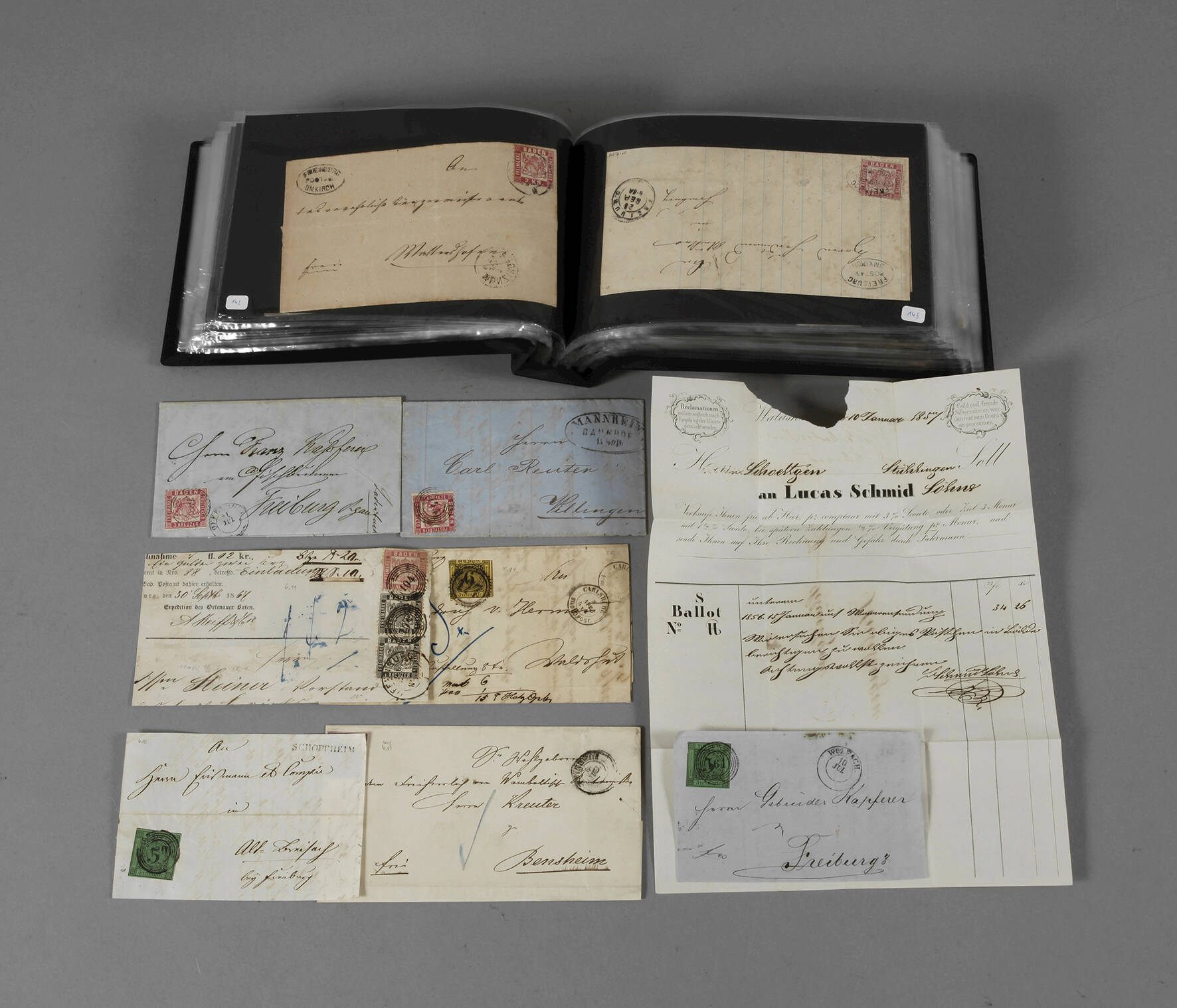 Konvolut alte Belege Baden