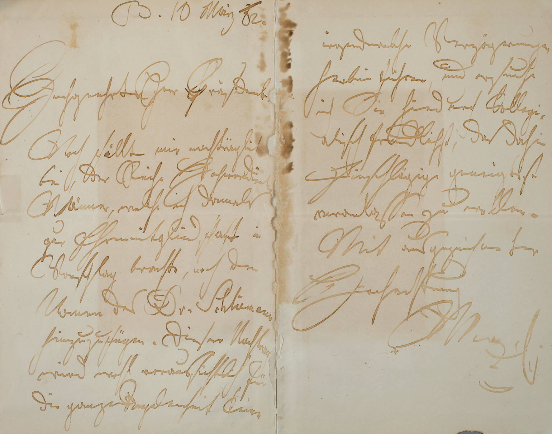 Brief Adolph von Menzel