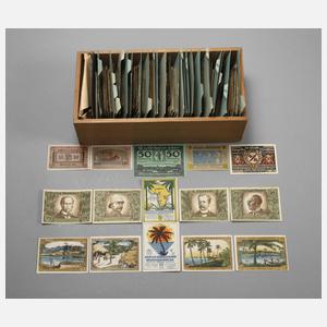 Umfangreiche Sammlung Notgeldscheine