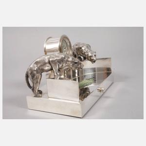 Tischdekoration mit Uhr Art déco