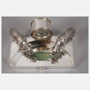 Tischdekoration mit Uhr Art déco